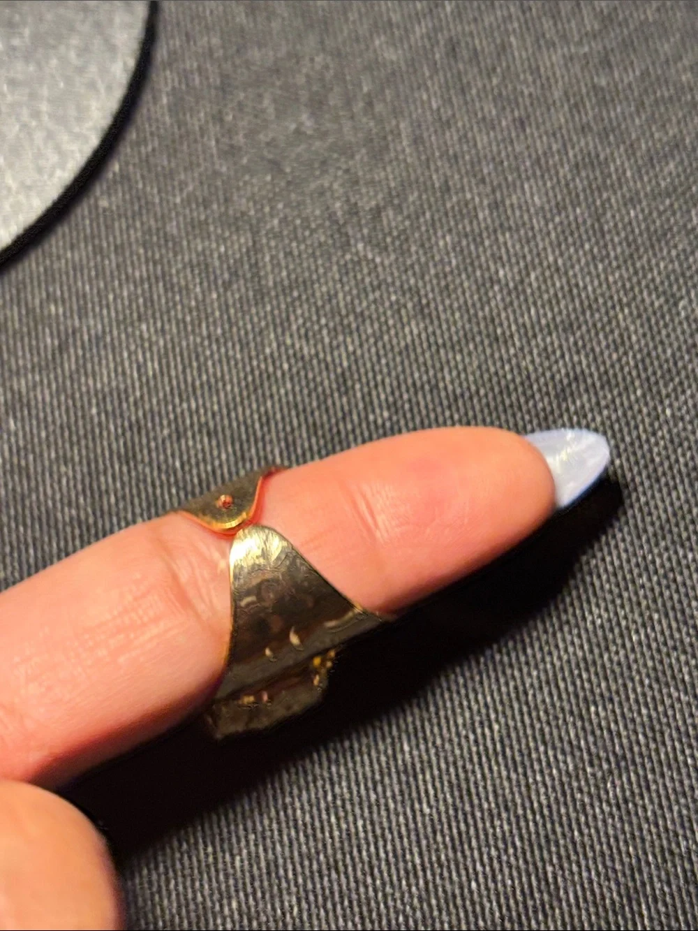 Gold Statement Ring with Cream and Brown Agate | size 6